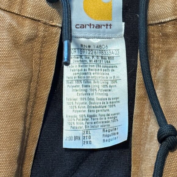 Carhartt Jacket Men XXL Brown Washed Duck Active Durable Workwear Classic - Picture 2 of 3